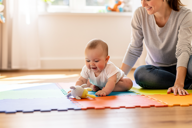 Quand mettre bébé sur un tapis d'éveil : âge l'utiliser