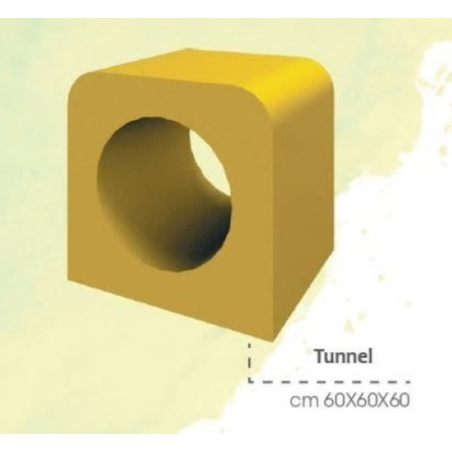 Tunnel de motricité 60x60 cm pour enfants en mousse | GARALABOSSE