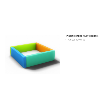 Piscine à balles carrée multicolore pour enfant - 200x200 cm
