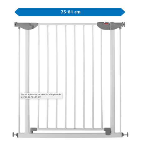 Barrières de sécurité à pression de base pour largeurs de portail de 75 à 81 cm