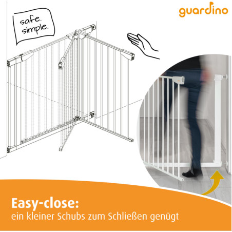 Barrière de sécurité Guardino 75-81 cm, extensible jusqu'à 109 cm - Barrière d'escalier sans perçage