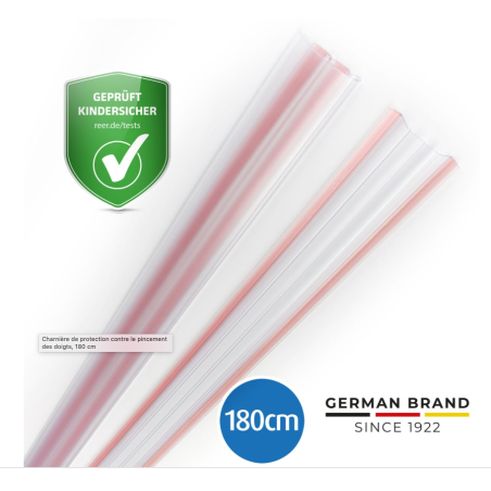 Charnière de protection contre le pincement des doigts, 180 cm ouverture 110°