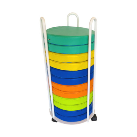 Garalabosse Chariot porte-coussins + 12 poufs