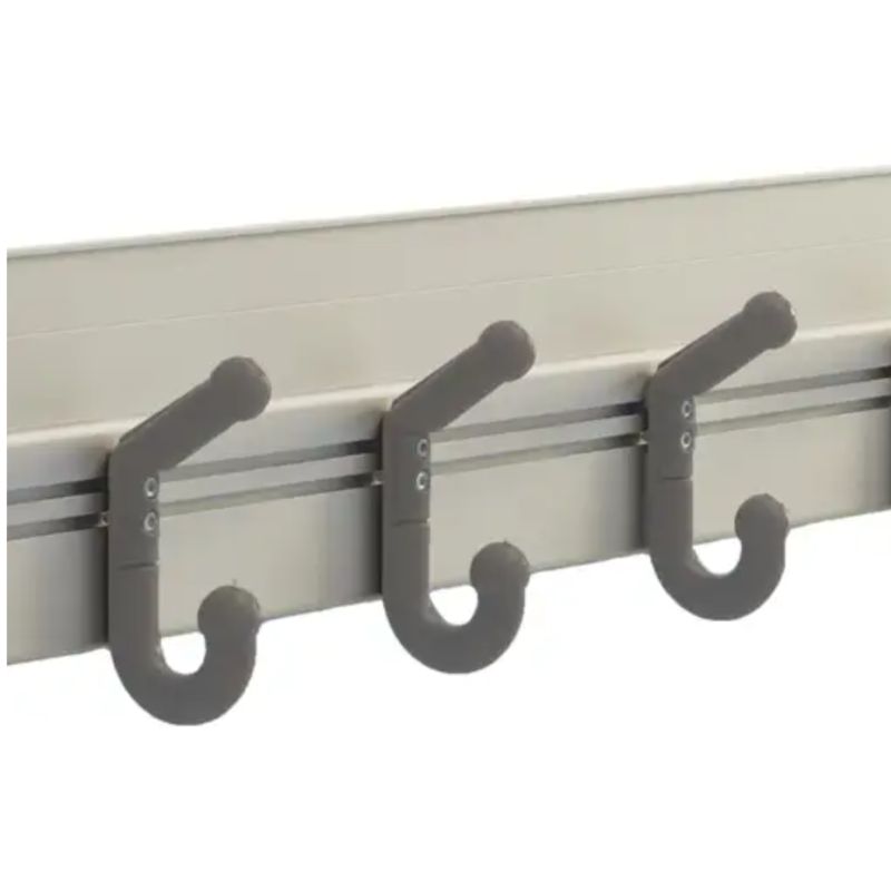 LISSE MURALE PARKID L.1500mm 10 PATERES DOUBLES GRISES +CLIP + VIS CHC INDIV