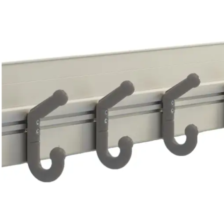 LISSE MURALE PARKID L.1500mm 10 PATERES DOUBLES GRISES +CLIP + VIS CHC INDIV