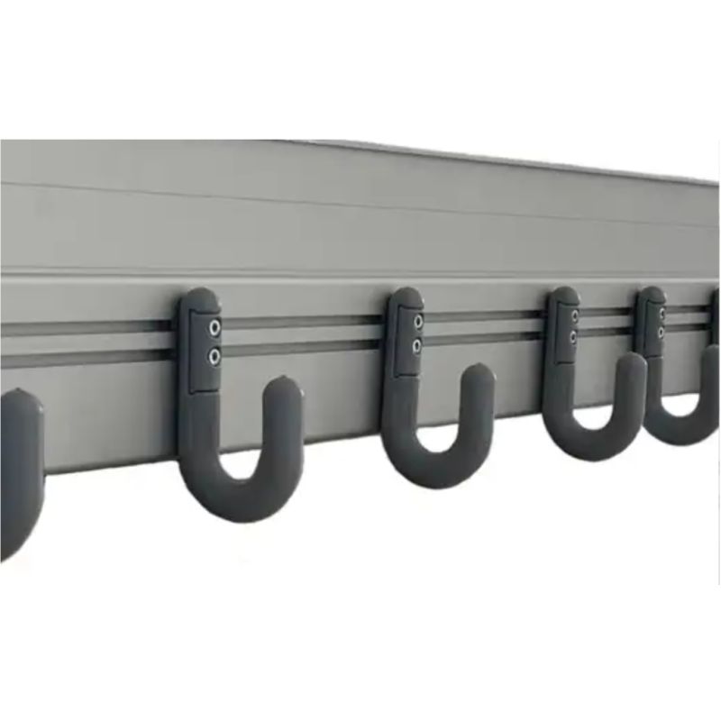 LISSE MURALE PARKID L.1500mm 10 PATERES DOUBLES GRISES +CLIP + VIS CHC INDIV