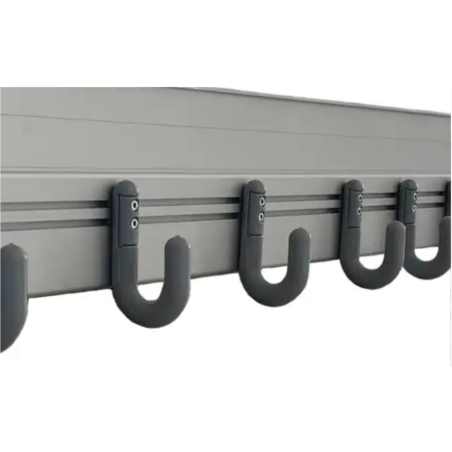 LISSE MURALE PARKID L.1500mm 10 PATERES DOUBLES GRISES +CLIP + VIS CHC INDIV