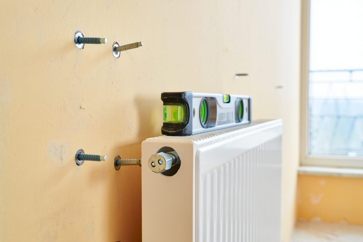 Fixation d'un radiateur au mur