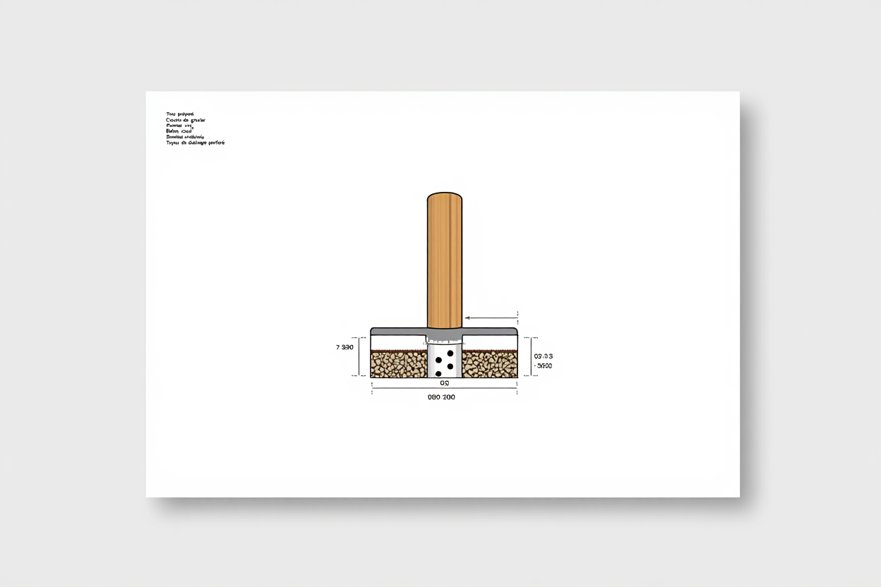 Système de drainage et installation d'un poteau en bois
