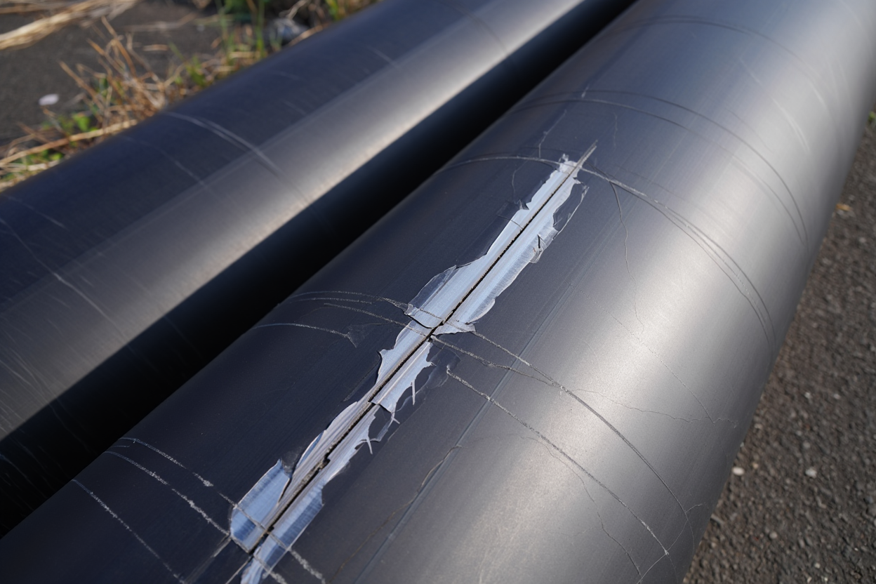 Dégradation UV du polyéthylène extérieur