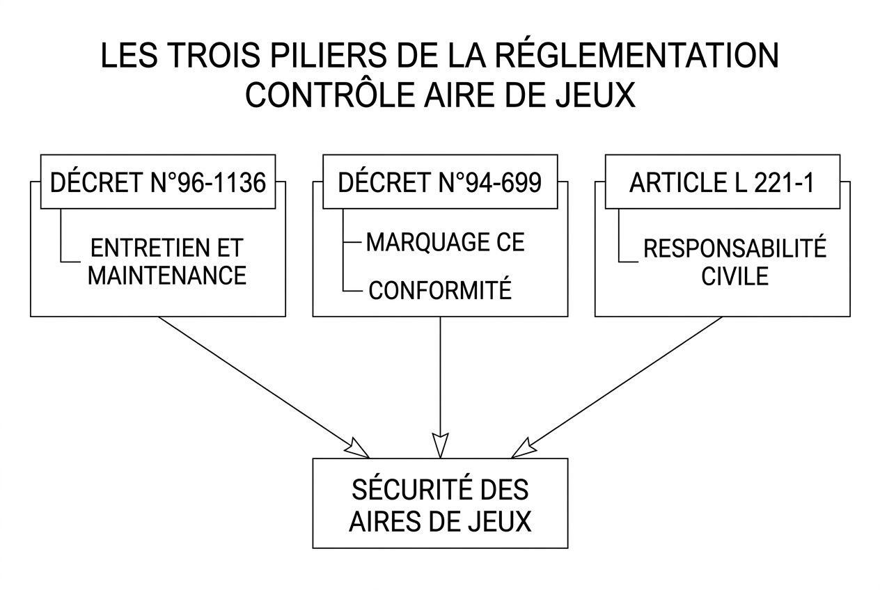 Piliers réglementaires sécurité aire de jeux