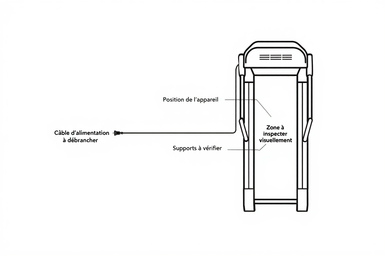 Préparation du tapis de course