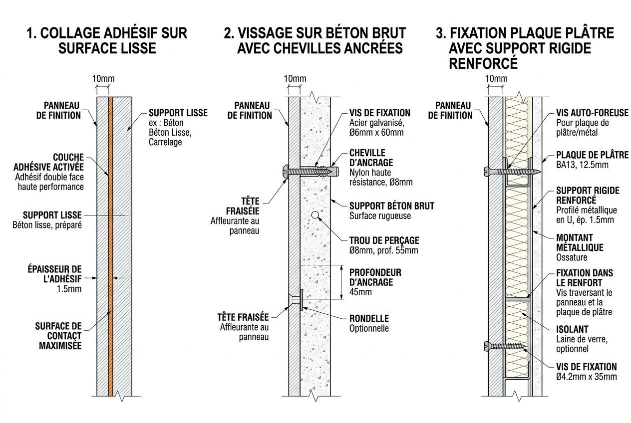 Méthodes de fixation des protections