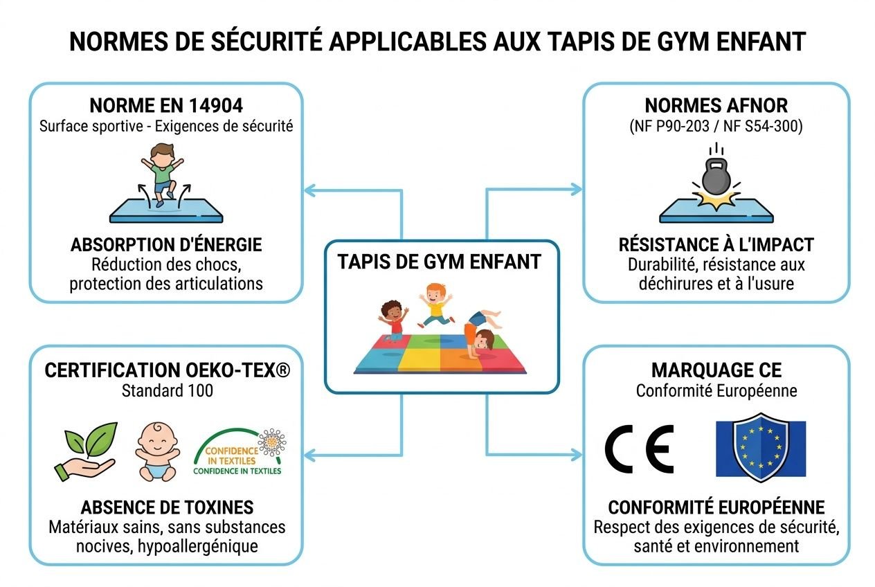 Normes de sécurité des tapis de gym enfant