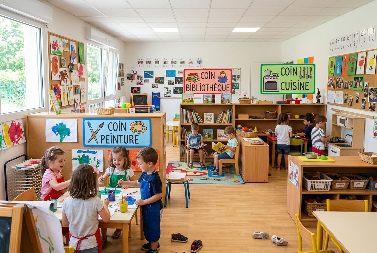 Coin jeux maternelle : affichage et étiquettes pour les coins de la classe