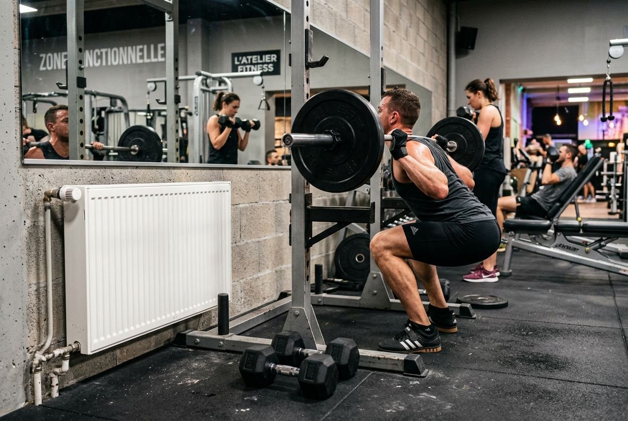 Protège-radiateur salle de sport en mousse haute densité
