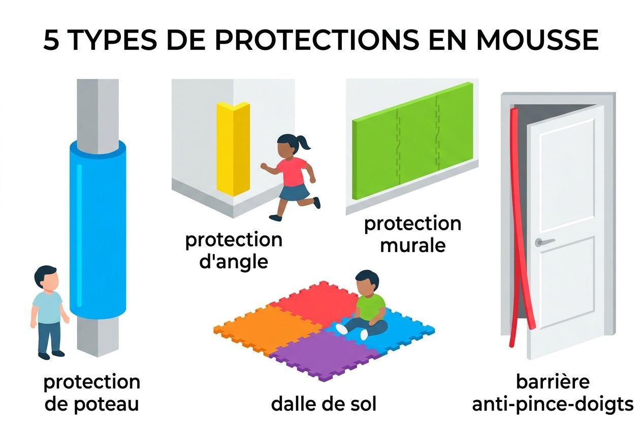Sécurité bâtiment enfants : mousse de protection crèche et école